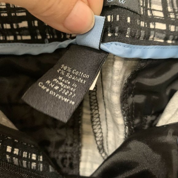 APT 9 Women Pants Modern Fit Size 6 Black White Plaid Straight Leg Stretch - Picture 8 of 9